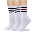 COTTON DAY Women's Soft Combed Cotton Socks Seamless Toe Black White Navy