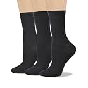 COTTON DAY Women's Soft Combed Cotton Socks Seamless Toe Black White Navy