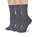 COTTON DAY Women's Soft Combed Cotton Socks Seamless Toe Black White Navy