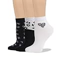 COTTON DAY Women's Soft Combed Cotton Socks Seamless Toe Black White Navy