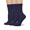 COTTON DAY Women's Soft Combed Cotton Socks Seamless Toe Black White Navy