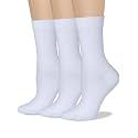 COTTON DAY Women's Soft Combed Cotton Socks Seamless Toe Black White Navy