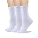 COTTON DAY Women's Soft Combed Cotton Socks Seamless Toe Black White Navy