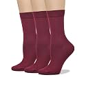 COTTON DAY Women's Soft Combed Cotton Socks Seamless Toe Black White Navy