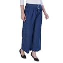 Cotton Denim Embroidery Cut Work Women Palazzo