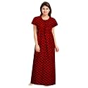 Cotton Factory Women's Pure Cotton Front Zip Full-Length Maternity Nightdresses