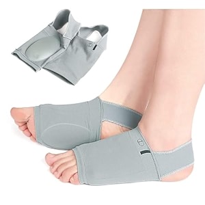 cotton flat foot arch support with strap for men amp womenmedial arch support for flat feet correction sleeve with cushionplantar fasciitis leg foot pain relief productfree size - 1 pair