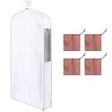 Cotton Garment Bags with 4 Cedar Blocks, 1 Sets, 40 x 24 x 6 in, White