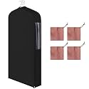 Cotton Garment Bags with 4 Cedar Blocks, 1 Sets, 40 x 24 x 6 in, Black