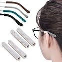 Cotton Glasses Ear Cushion, Anti-Slip Eyeglasses Temple Tips, 2 Pairs Gray