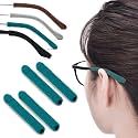 Cotton Glasses Ear Cushion, Anti-Slip Eyeglasses Temple Tips, 2 Pairs Cyan