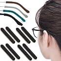 Cotton Glasses Ear Cushion, Anti-Slip Eyeglasses Temple Tips, 4 Pairs Black