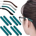 Cotton Glasses Ear Cushion, Anti-Slip Eyeglasses Temple Tips, 4 Pairs Cyan