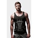 Cotton Graphic Tank Top Black Skull Print