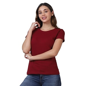 Cotton Half Sleeve T-Shirt for Women Round