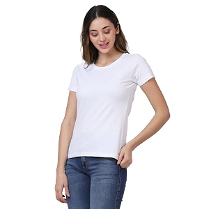 Cotton Half Sleeve T-Shirt for Women Round