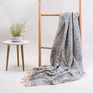 Cotton Hand Block Printed Throw Blanket for
