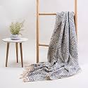 Cotton Hand Block Printed Throw Blanket for