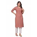 Cotton Linen A-Line Long Kurti for Women