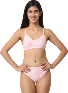 Cotton Plus Bra Panty Set Solid