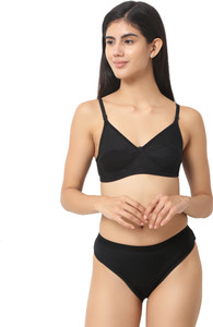 Cotton Plus Bra Panty Set Solid