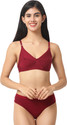 Cotton Plus Bra Panty Set Solid