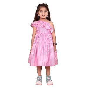 Cotton Printed one Shoulder Frock for Girls