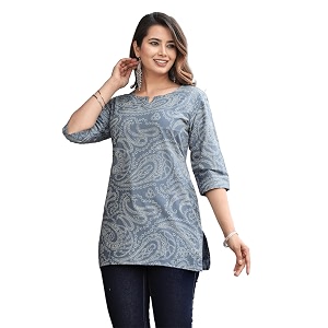 Cotton Printed Short Kurti for Women