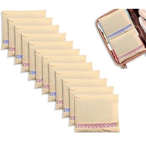 elmvia cotton saree cover with durable mesh window amp zipper closure reusable washable breathable saree storage organizer for wardrobe or travel use multi-purpose clothes bag 6pcs