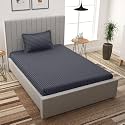 Cotton Satin Stripes Single Bed Sheet with