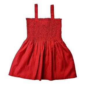Cotton Shierred Fit Flare Dress for
