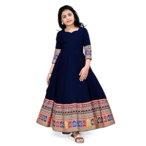 cotton silk anarkali kids outfit for baby girls