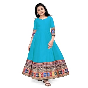 cotton silk anarkali kids outfit for baby girls