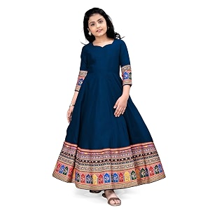 cotton silk anarkali kids outfit for baby girls