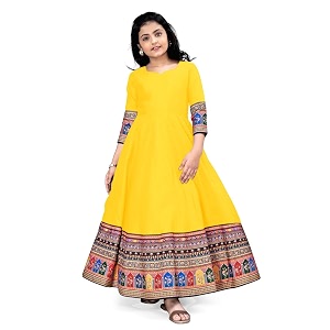 cotton silk anarkali kids outfit for baby girls