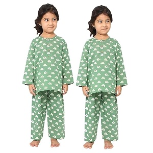 cotton unisex printed night suit dress set combo pack for girls boys