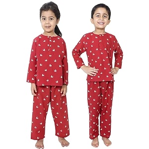 cotton unisex printed night suit dress set combo pack for girls boys