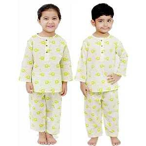 cotton unisex printed night suit dress set combo pack for girls boys