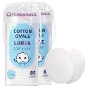Cottonessence Premium Cotton Ovals (160 Count) - 80 Count (Pack of 2), 2.75" x 3.54", Large Oval Cotton Pads,Soft, Thick, Lint-Free & Highly Absorbent for Makeup Removal, Facial Cleansing & Skincare