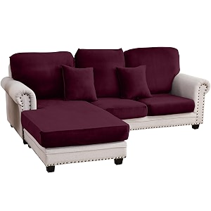 Couch Cover 3-Piece Elastic Velvet Couch Cushion