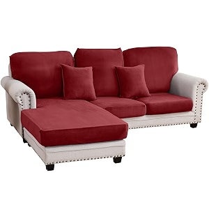 Couch Cover 3-Piece Elastic Velvet Couch Cushion