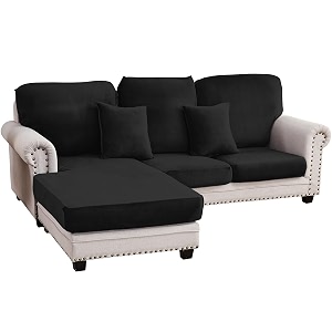 Couch Cover 3-Piece Elastic Velvet Couch Cushion