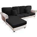 Couch Cover 3-Piece Elastic Velvet Couch Cushion
