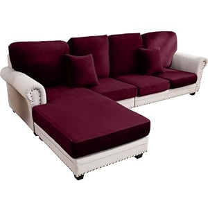 Couch Cover 4-Piece Elastic Velvet Couch Cushion