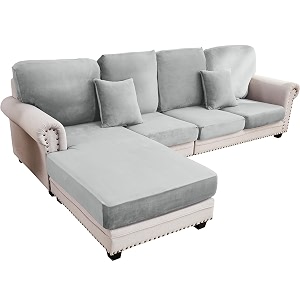 Couch Cover 4-Piece Elastic Velvet Couch Cushion