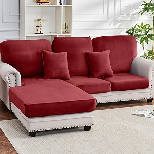Couch Cover 6-Piece Elastic Velvet Couch Cushion