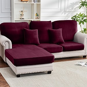 Couch Cover 6-Piece Elastic Velvet Couch Cushion