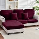 Couch Cover 6-Piece Elastic Velvet Couch Cushion