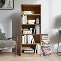 COUCH CULTURE Bravo Engineered Wood 5 Shelves Open Bookshelf Cabinet Book Rack Organizer for Decor Display Unit, Floor Standing Bookcase for Home, Office &amp; Library (Color - Leon Teak, Knock Down)