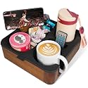 Couch Cup Holder Tray, Real Acacia Wooden Caddy with Soft Silicone, Snack and Drink Organizer- Perfect Movie Night Accessories for Bed, Remote and Cup Holders for Sofa (Black)